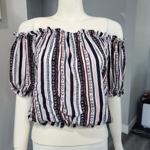 GRL - Vintage style off shoulder crop tops